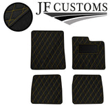 YELLOW DIAMOND STITCH VINYL 4X TAILORED FLOOR CARPETS FOR FORD CONSUL MK2 JF1