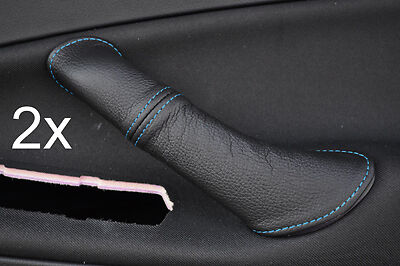 blue stitch FITS FORD MONDEO MK4 07-11 2X FRONT DOOR HANDLE LEATHER COVERS