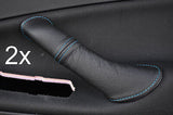 blue stitch FITS FORD MONDEO MK4 07-11 2X FRONT DOOR HANDLE LEATHER COVERS