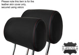 RED STITCH 2X FRONT HEADREST LEATHER SKIN COVERS FITS AUDI A4 B6 2001-2004
