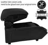 BLACK STITCH CENTRE CONSOLE TRIM & ARMREST LID LEATHER COVERS FOR BMW I3 13-19