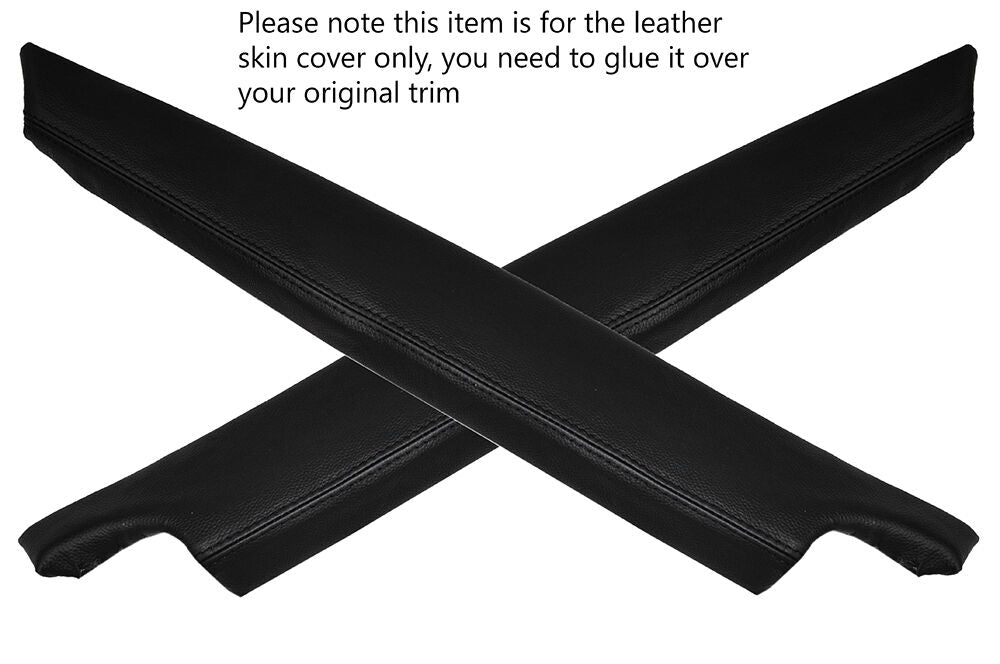 BLACK STITCH 2X DOOR ARMREST LEATHER COVERS FITS TOYOTA GT86 SUBARU BRZ 12-15