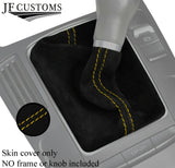 YELLOW STITCHING REAL SUEDE MANUAL GEAR GAITER FOR AUDI A4 B8 2008-2015