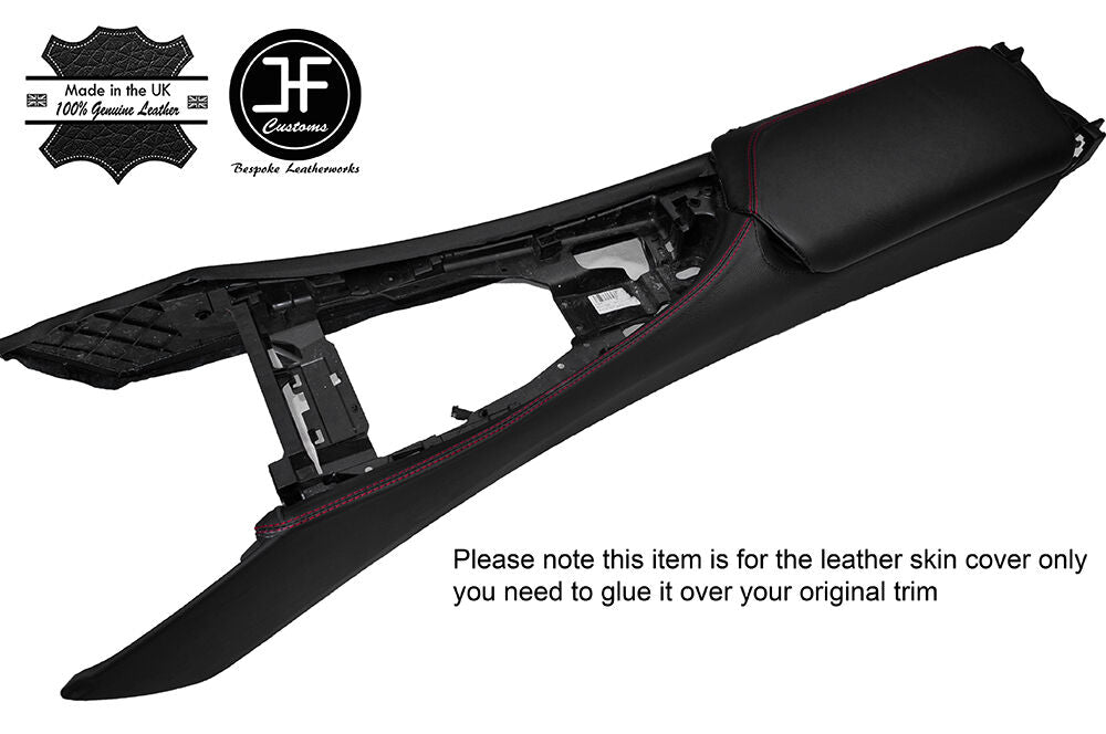 RED STITCH CENTRE CONSOLE & ARMREST LEATHER COVERS FITS BMW Z4 E89 2009-2016