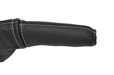 white stitch FITS FORD FOCUS MK1 1998-2004 LEATHER HANDBRAKE HANDLE COVER ONLY