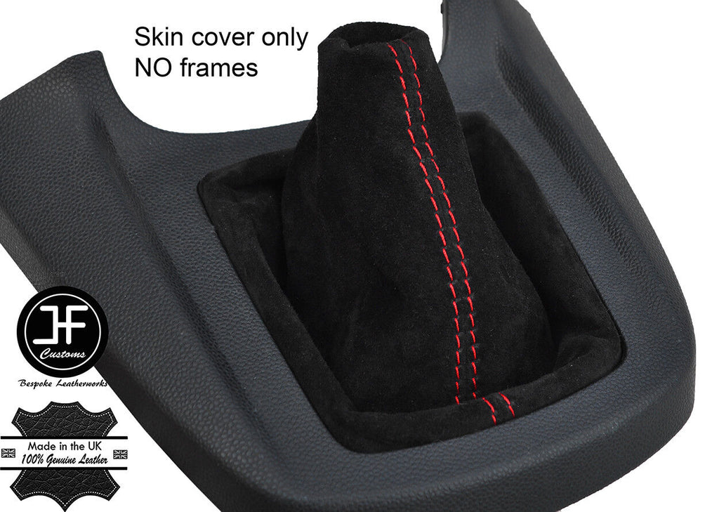 RED STITCHING GENUINE SUEDE MANUAL GEAR GAITER FITS FORD FIESTA MK7 2008-2013