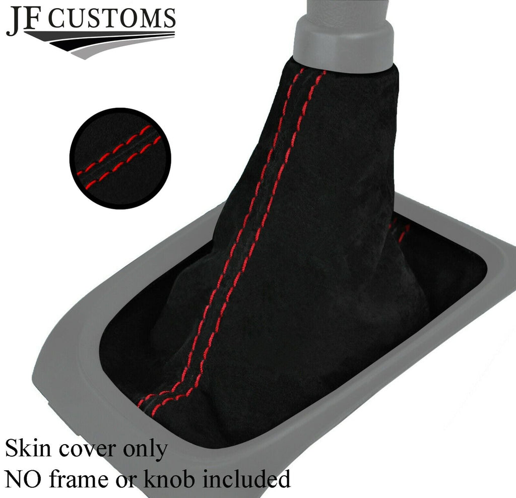 RED STITCHING REAL SUEDE GEAR GAITER FOR SUZUKI CELERIO 2014-2018 CUSTOM NEW