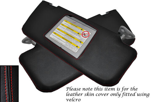 RED STITCHING FITS MAZDA RX8 2003-2012 2X SUN VISORS LEATHER SKIN COVERS ONLY