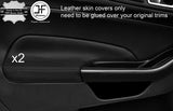 BLACK STITCH 2X FRONT DOOR ARMREST TRIM LEATHER COVER FOR FORD FIESTA MK9 5 DOOR
