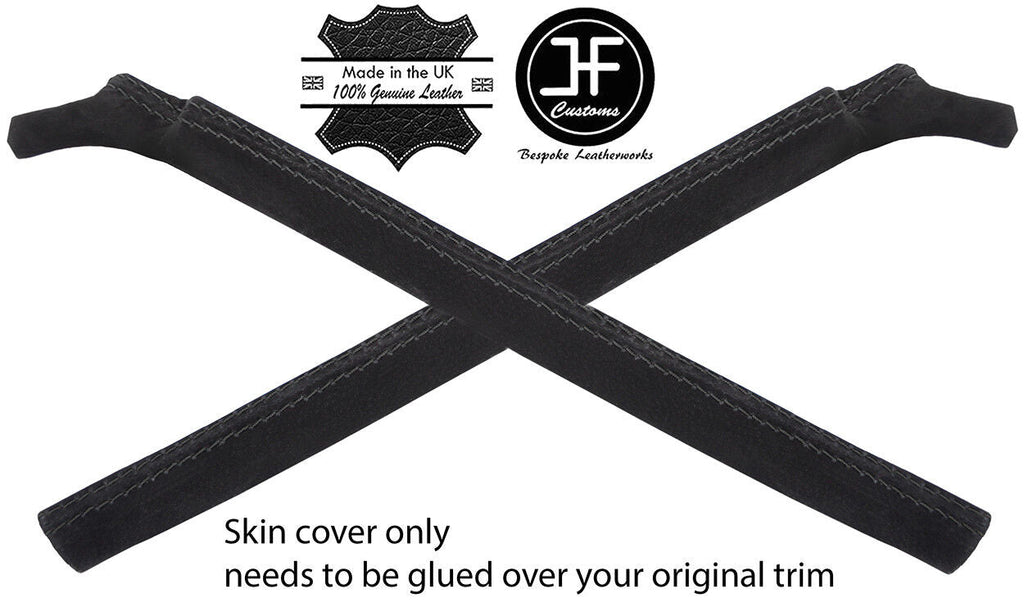 BLACK STITCHING 2X A PILLAR SUEDE COVERS FITS LAND ROVER DEFENDER 90 110 83-17