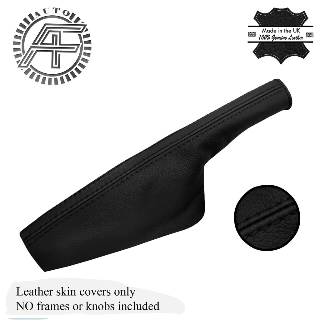 BLACK REAL LEATHER HANDBRAKE GAITER SET FOR AUDI TT MK1 1998-2006 CUSTOM NEW