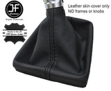 BLACK STITCHING TOP GRAIN LEATHER GEAR GAITER FOR AUDI A5 2007-2015 MANUAL