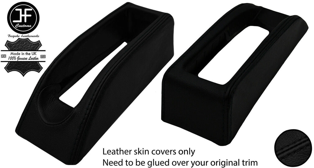 BLACK STITCH HANDBRAKE SURROUND LEATHER COVER FOR FORD TRANSIT CUSTOM 13-17