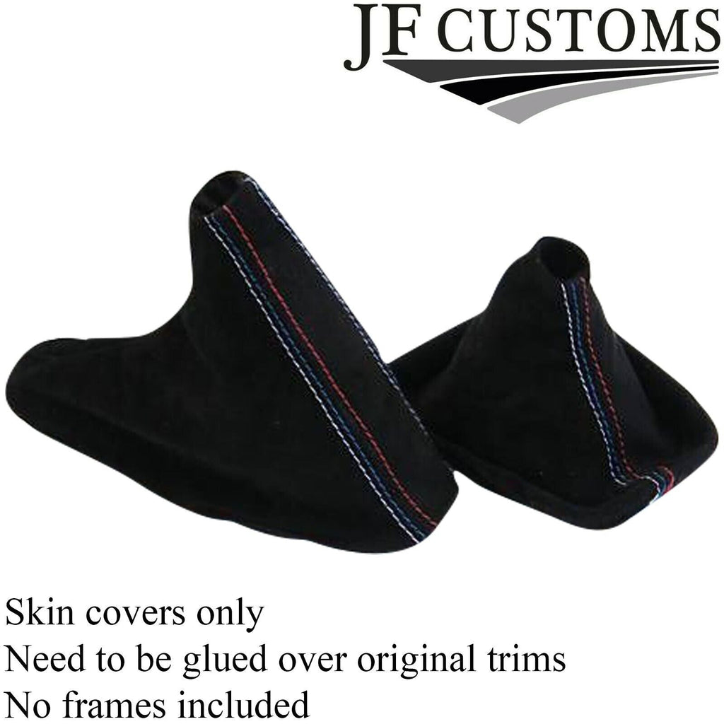 FITS BMW E90 E91 E92 E93 3 SERIES 2005-2013 SUEDE GEAR HANDBRAKE SET TRI STITCH