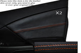ORANGE STITCH 2X FRONT DOOR CARD TRIM SKIN COVER FITS HONDA CIVIC SE SE-T EX 12+