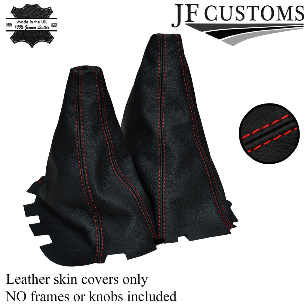 RED STICH MANUAL GEAR & HI LOW LEATHER GAITERS FOR MITSUBISHI L200 2006-2010