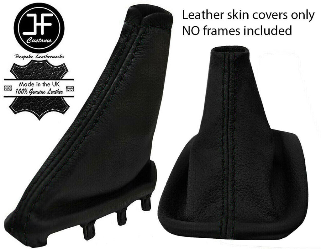 BLACK STITCH MANUAL LEATHER GEAR HANDBRAKE GAITER FOR VOLVO C30 S40 V50 04-2013
