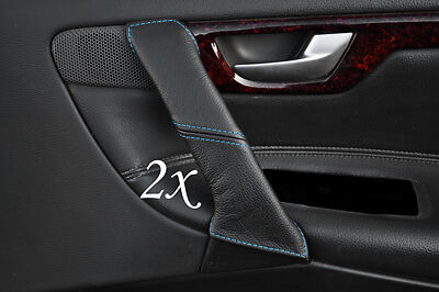 BLUE STITCH FITS VOLVO V70 S60 2001-2007  2X FRONT DOOR HANDLE LEATHER COVERS