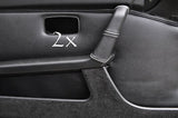 FITS PORSCHE 924 944 968 2X DOOR HANDLE LEATHER COVERS white stitch CUSTOM NEW