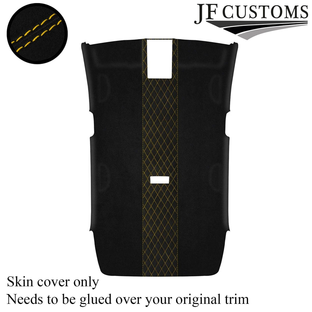 YELLOW STITCH DIAMOND LUXE SUEDE HEADLINER COVER FOR VW GOLF MK7 13-19 3DR