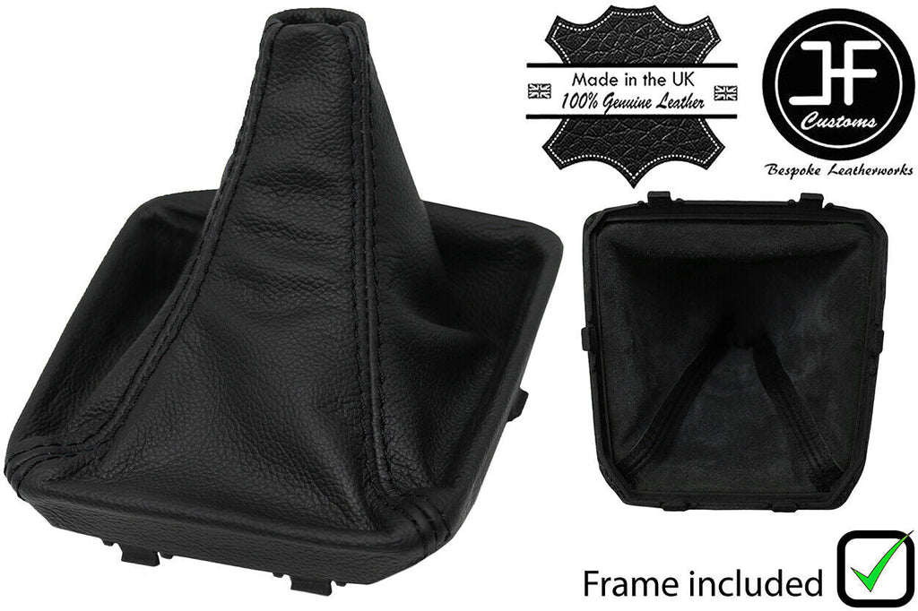 BLACK STITCH LEATHER GEAR GAITER+PLASTIC FRAME FITS MERCEDES C CLASS W205 14-20