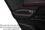 RED STITCH 2X REAR DOOR ARMREST SKIN COVER FITS HONDA CIVIC SE SE-T EX 2012+
