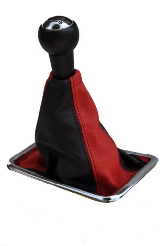 FITS PEUGEOT 407 HDI/S/SE GEAR 2 TONE LEATHER black red CUSTOM NEW MADE IN UK