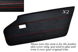 RED STITCH 2X FULL DOOR CARD LEATHER SKIN COVER FITS LOTUS ELAN +2 67-75