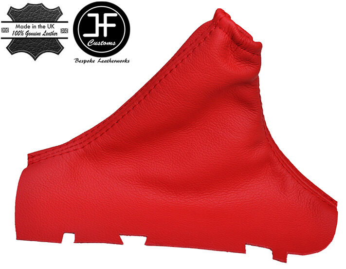 RED LEATHER FOR VOLVO S60 2001-2007 HANDBRAKE GAITOR COVER CUSTOM NEW MADE IN UK
