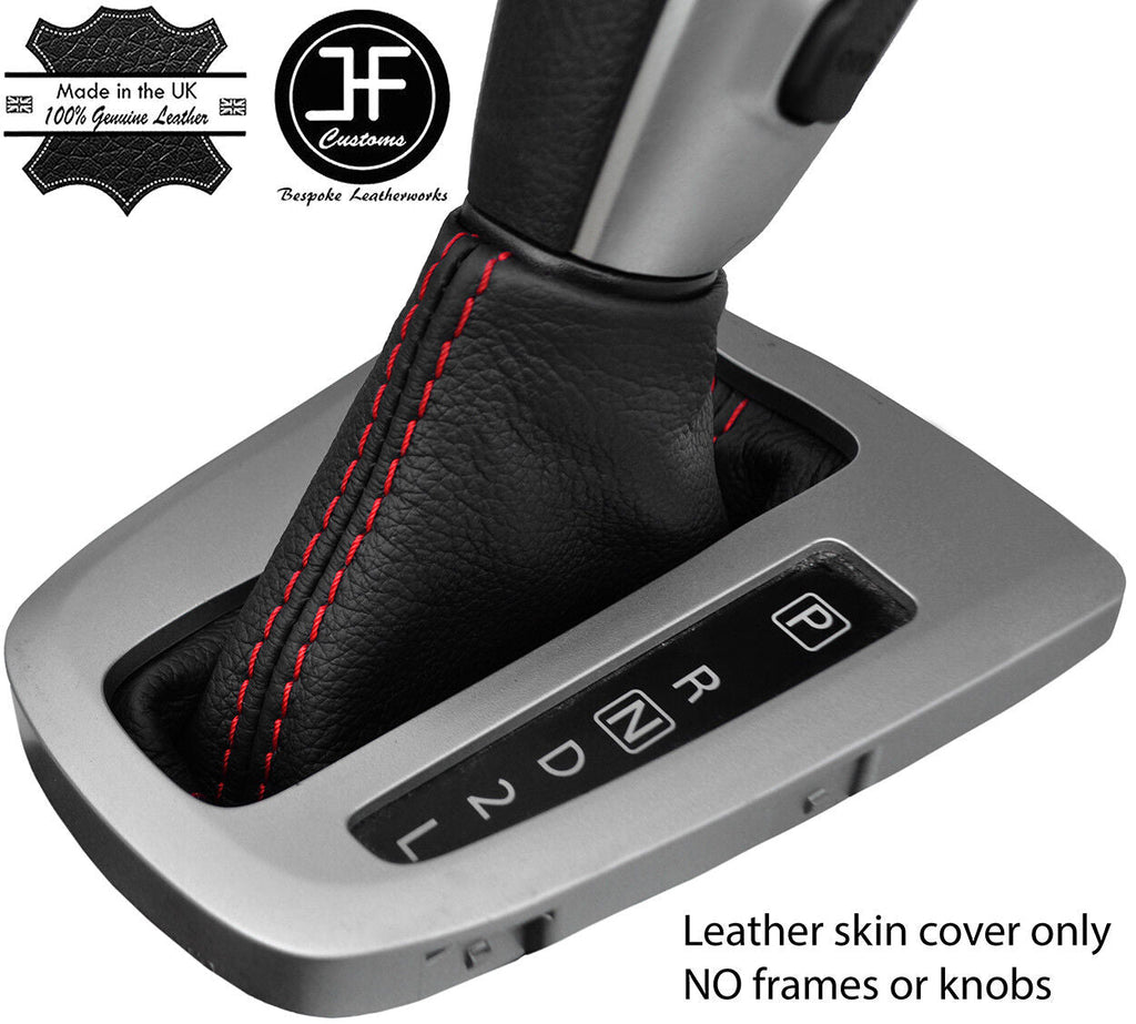 RED STITCH TOP GRAIN LEATHER AUTOMATIC GEAR GAITER FITS SUZUKI SWIFT 10-17