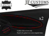 RED STITCH ITALIAN  LEATHER 2X FRONT DOOR TRIM COVER FITS FORD MUSTANG 98-04