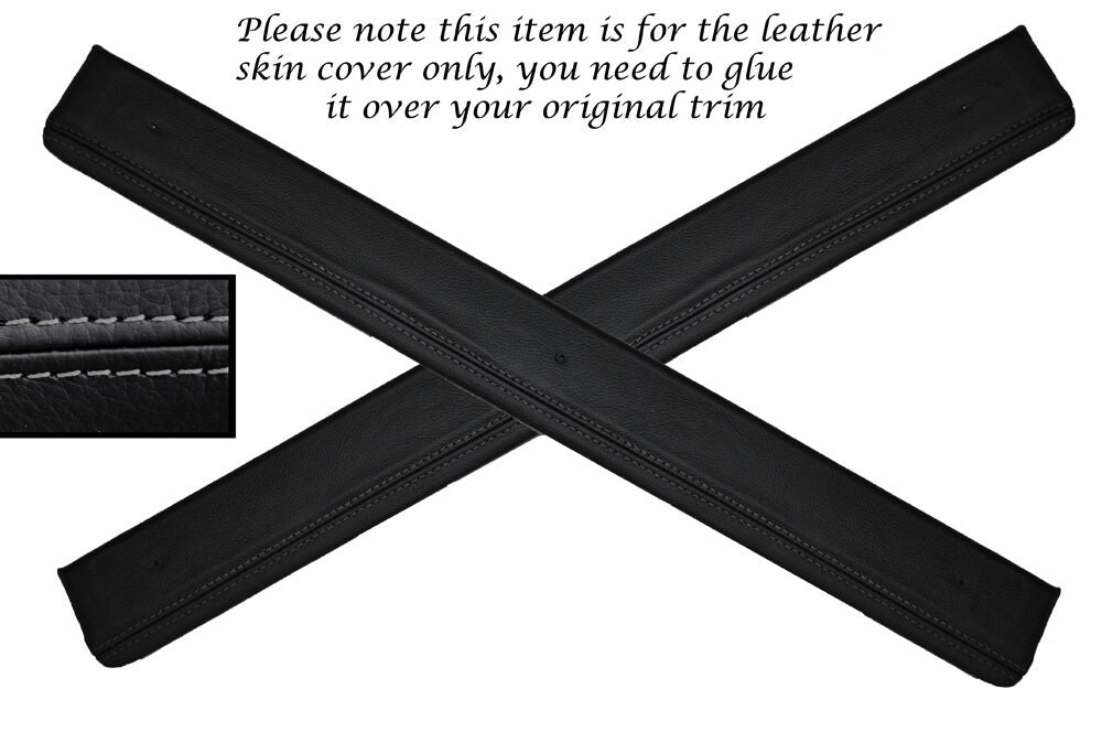 GREY STITCH 2X DOOR SILL TRIM LEATHER SKIN COVERS FITS MG MGF MGTF 1995-2005