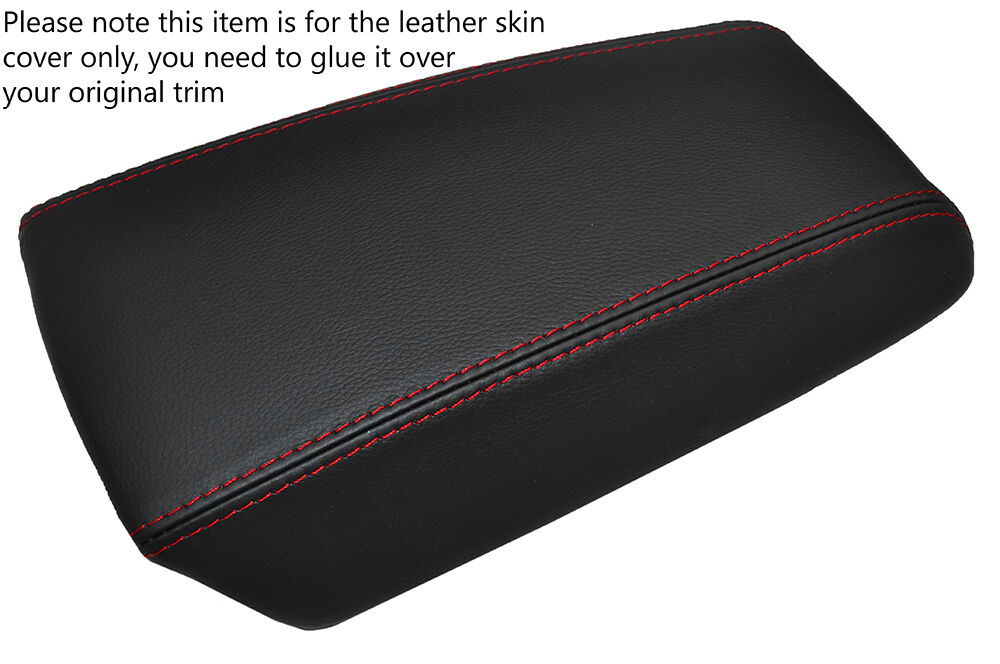 RED STITCHING LEATHER ARMREST SKIN COVER FITS VOLVO S60 2000-2004 CUSTOM NEW