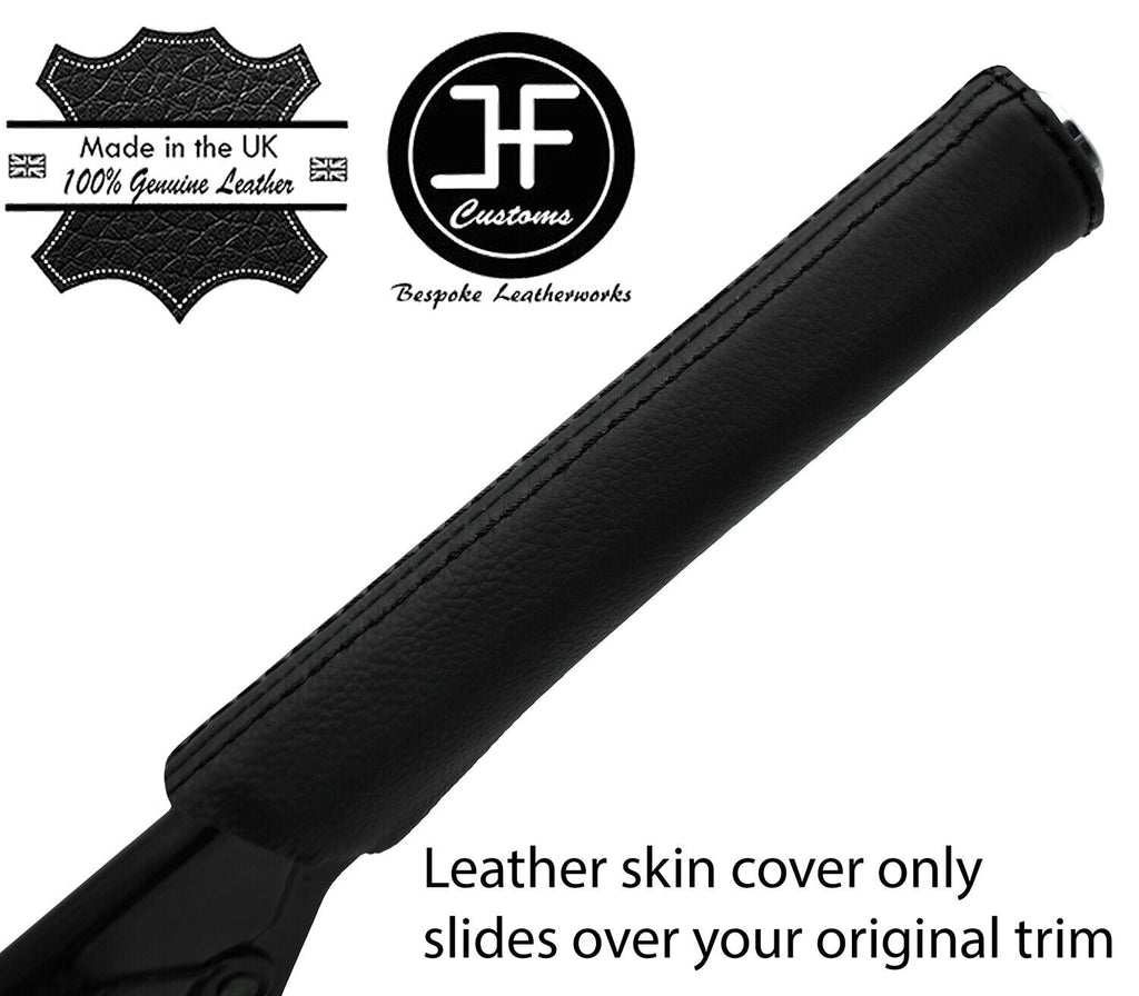BLACK STITCH TOP GRAIN LEATHER HANDBRAKE HANDLE COVER FOR PEUGEOT 207 2006-2013