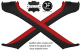 BLACK & RED 2X A PILLAR 2 TONE LEATHER COVERS FITS HONDA CRX DEL SOL 92-97