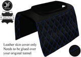 BLUE DIAMOND STITCH CONSOLE GEAR TUNNEL PADDED LTHR COVER FOR DEFENDER 90 110