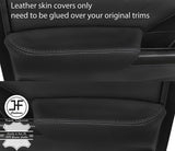 BLACK STITCH 2X FRONT DOOR ARMREST LEATHER COVER FITS HONDA CIVIC MK9 12-17