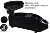 BLACK STITCH CENTRE CONSOLE TRIM & ARMREST LID SUEDE COVERS FOR BMW I3 13-19