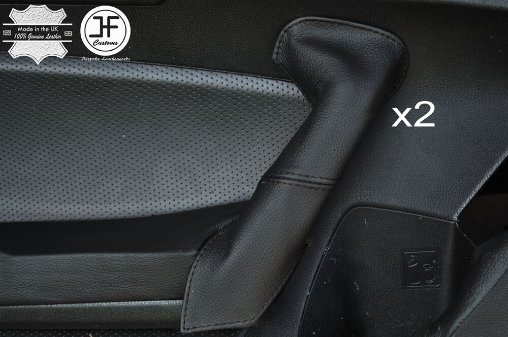 BLACK STICH 2X DOOR HANDLE LEATHER COVERS FITS TOYOTA GT86 SUBARU BRZ 2012-2016
