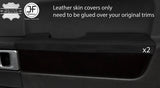 BLACK STITCH 2X FRONT DOOR ARMREST LEATHER COVERS FITS RANGE ROVER VOGUE 06-12