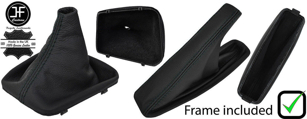 BLACK STITCH LEATHER GEAR HANDBRAKE + PLASTIC FRAME FOR BMW E46 99-05 MANUAL