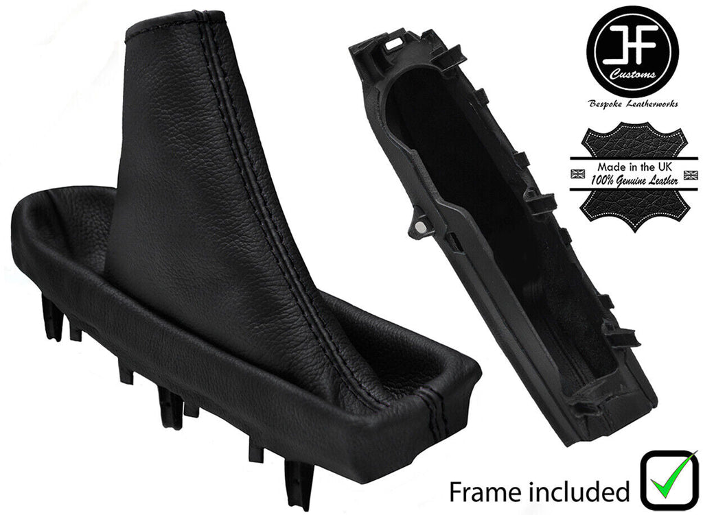 BLACK STITCHING LEATHER HANDBRAKE + PLASTIC FRAME FITS TOYOTA VERSO 2009-2013