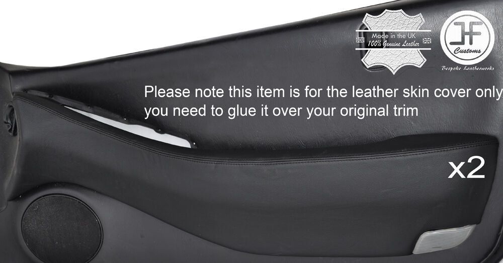 BLACK STITCH 2X FRONT DOOR CARD TRIM LEATHER COVERS FITS SUBARU SVX 1992-1997