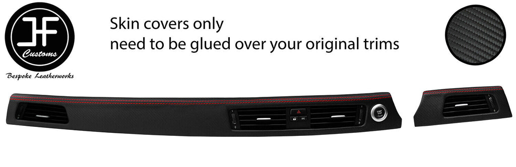 RED STITCH DASHBOARD VENT TRIM CARBON VINYL COVERS FOR BMW 3 E90 E91 E92 E93