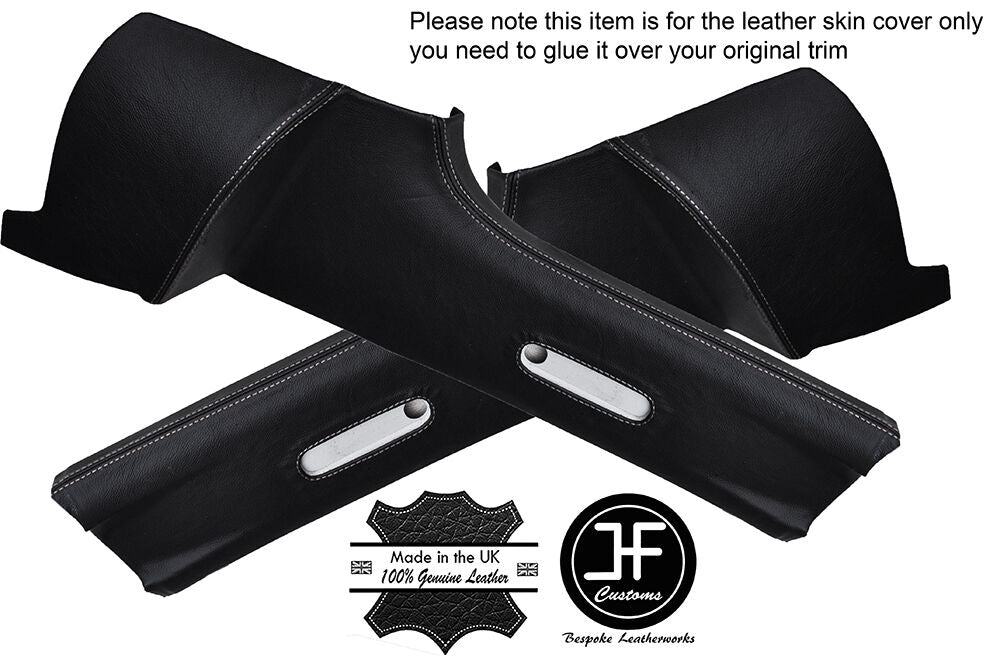 WHITE STITCH 2X B POST PILLAR LEATHER COVERS FITS VW VOLKSWAGEN CADDY MK3 05-15