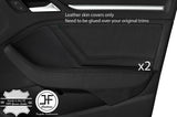 BLACK STICH 2X FRONT DOOR CARD&HANDLE ARMREST COVER FOR AUDI A3 13-19 5D DSG2