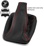 RED STITCH TOP GRAIN LEATHER GEAR GAITER FITS ALFA ROMEO GIULIETTA 2010-2017
