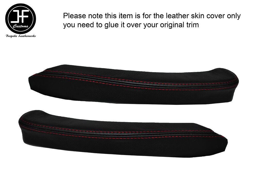 RED STICH 2X DASH DASHBOARD TRIM LEATHER COVERS FITS PEUGEOT 407 COUPE 04-10