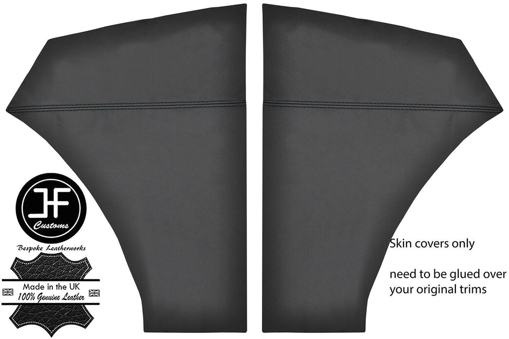 BLACK STITCH 2X SIDE KICK PANEL LEATHER COVER FOR MORRIS MINOR 1000 CONVERTIBLE