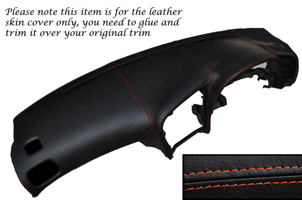 ORANGE STITCH DASH DASHBOARD LEATHER SKIN COVER FITS TOYOTA CELICA MK6 1994-1998